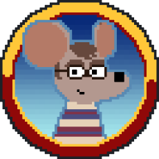 A handrawn picture of Spencer in the form of a mouse from the game 'Rules & Rodents'